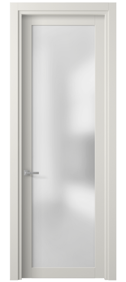 Межкомнатная дверь Планум 2102 ПЭТ белоснежный Сатинированное стекло Цена 31699 ₽ | Volhovec
