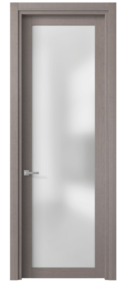 Межкомнатная дверь Планум 2102 Дуб дымчатый Сатинированное стекло Цена 64599 ₽ | Volhovec