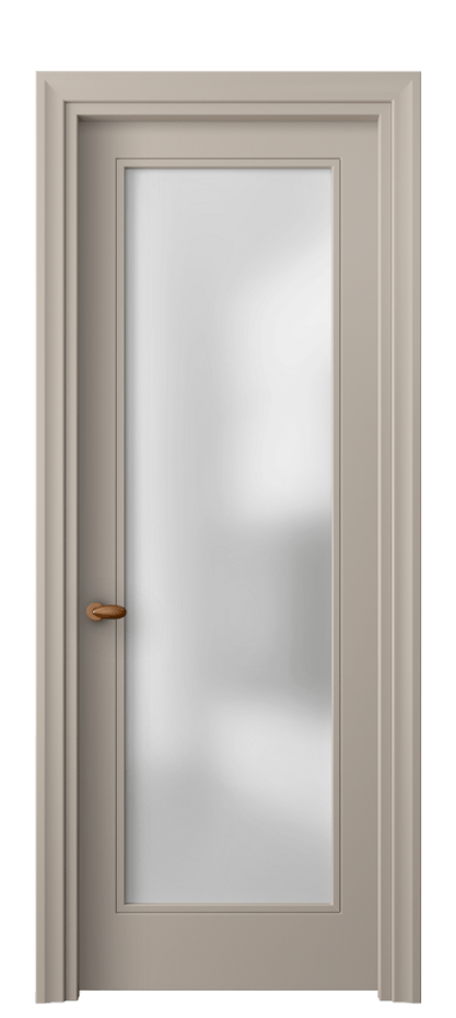 Межкомнатная дверь Esse 8502 Матовый бисквитный Сатинированное стекло Цена 56239 ₽ | Volhovec