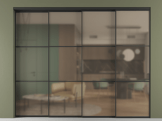 Перегородка Formato внутри проёма 4 створки с синхронным механизмом